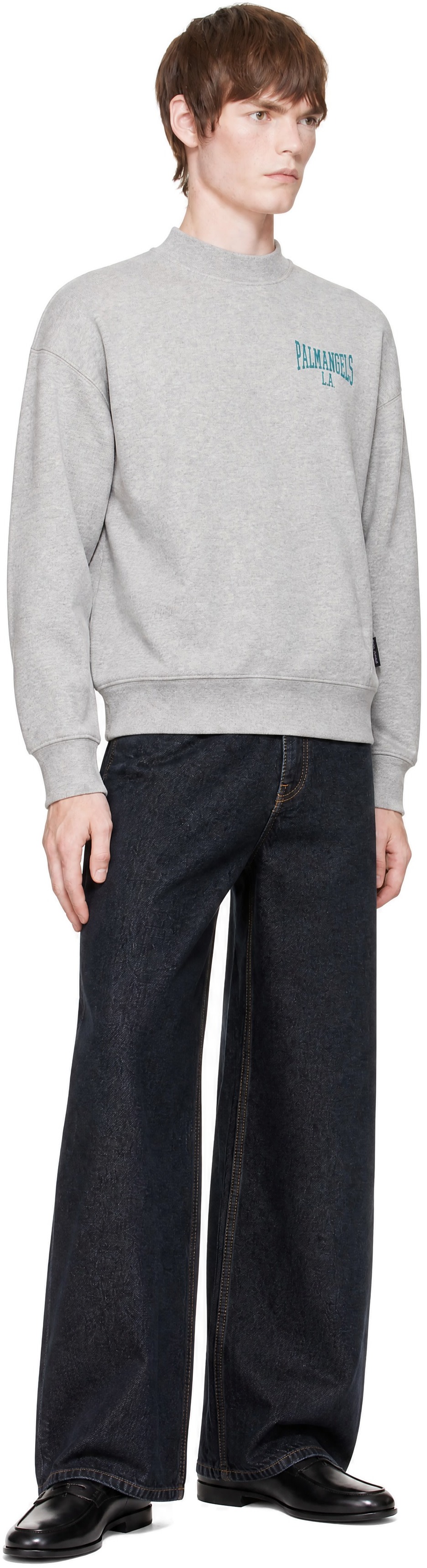 Palm Angels - Gray College Crew Sweatshirt