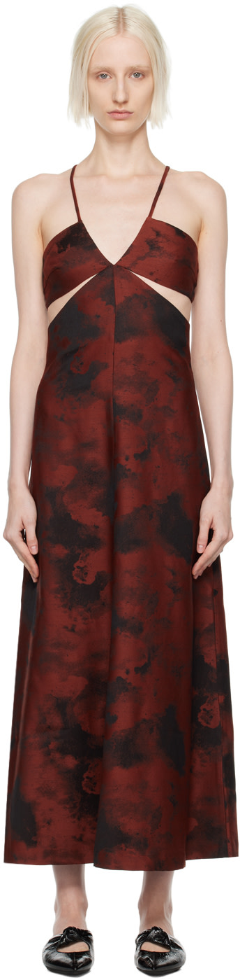 BITE - Robe midi Aquilone rouge et noir