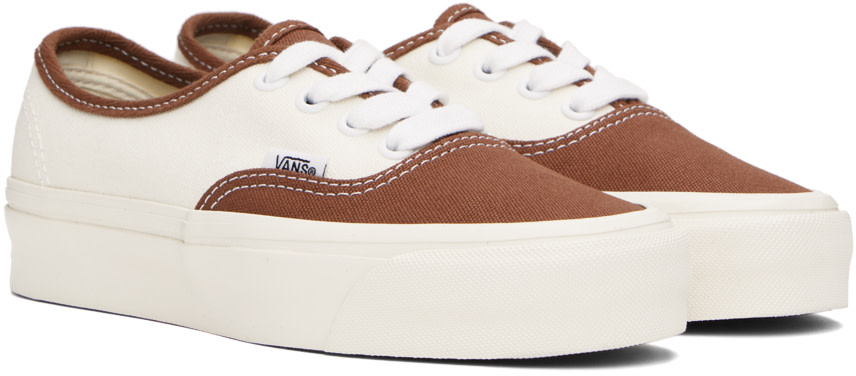 Vans - Baskets Authentic Reissue 44 blanc cassé et brun