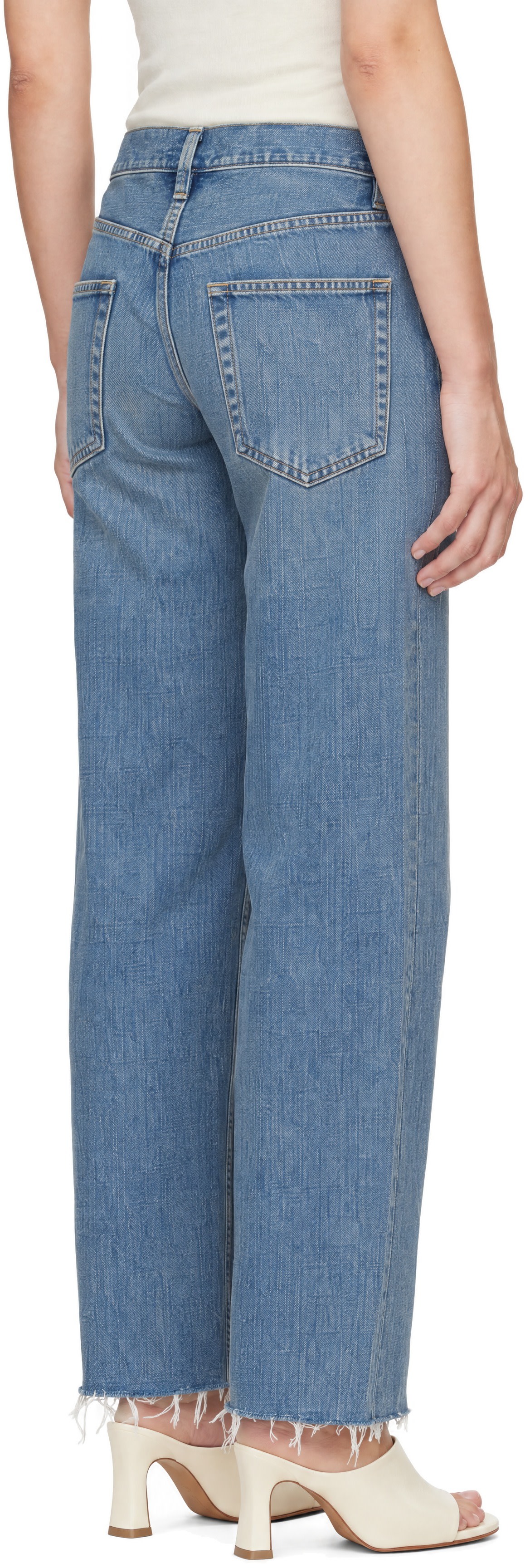Fear of God: Blue Relaxed Five Pocket Jeans | SSENSE