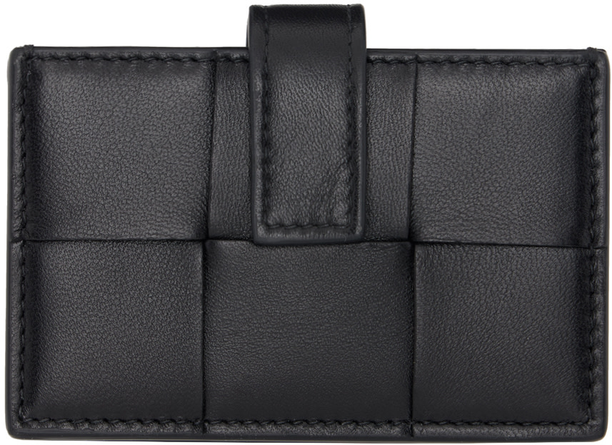 Bottega Veneta: ブラック アコーディオン カードケース | SSENSE 日本