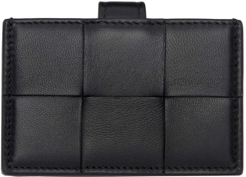 BOTTEGA VENETA ブラックケース Bottega Veneta: ブラック アコーディオン カードケース | SSENSE 日本