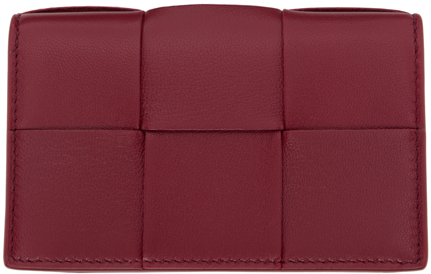 Bottega Veneta: Red Cassette Business Card Holder | SSENSE