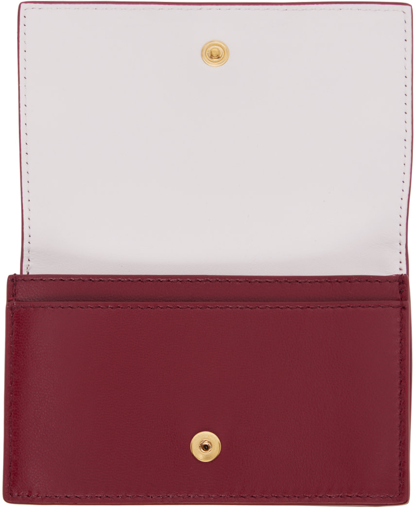 Bottega Veneta: Red Cassette Business Card Holder | SSENSE