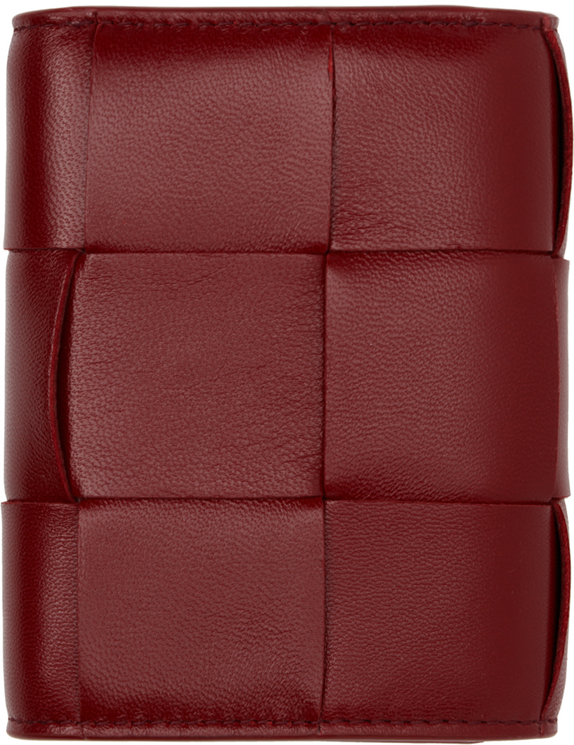 BOTTEGA BENETA 財布 Bottega Veneta: Red Cassette Tri-Fold Zip Wallet | SSENSE