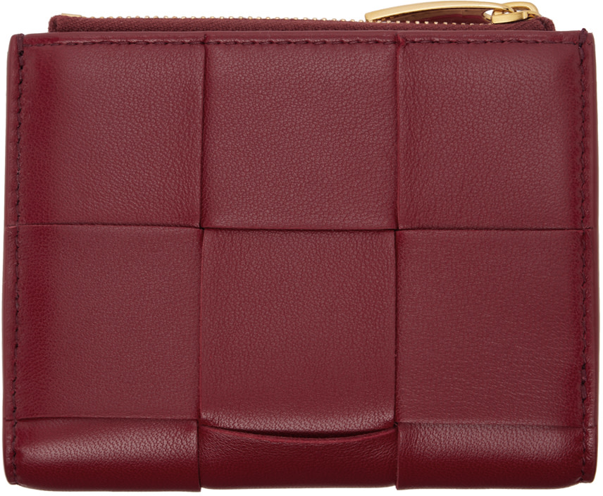 Bottega  Venetia 財布 Men's Intrecciato Bi-Fold Wallet With Coin Purse in Black / Grass