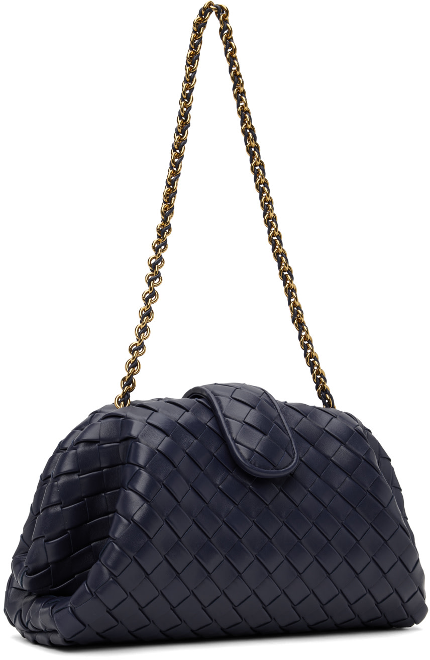 Bottega Veneta: Navy Teen Lauren 1980 Chain Clutch | SSENSE