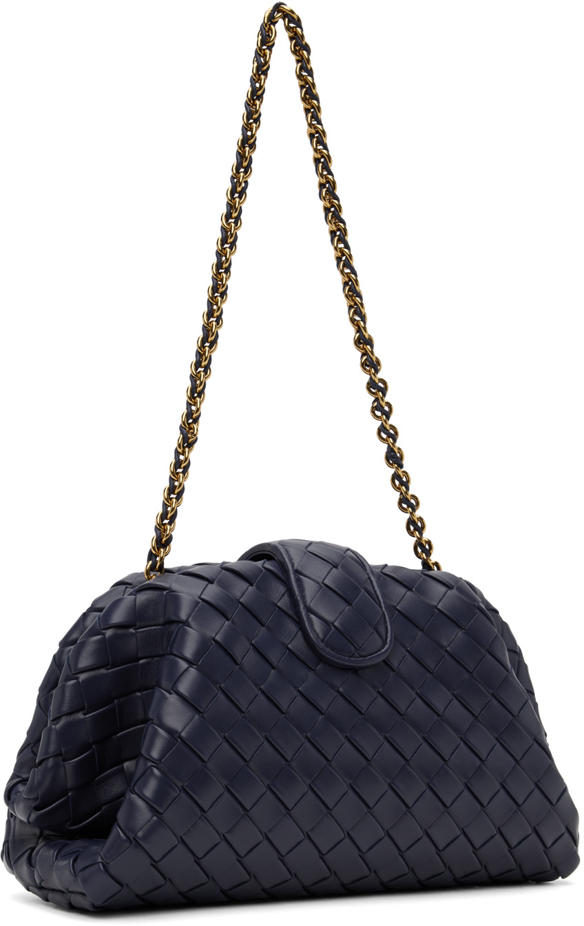 Bottega Veneta: Navy Teen Lauren 1980 Chain Clutch | SSENSE