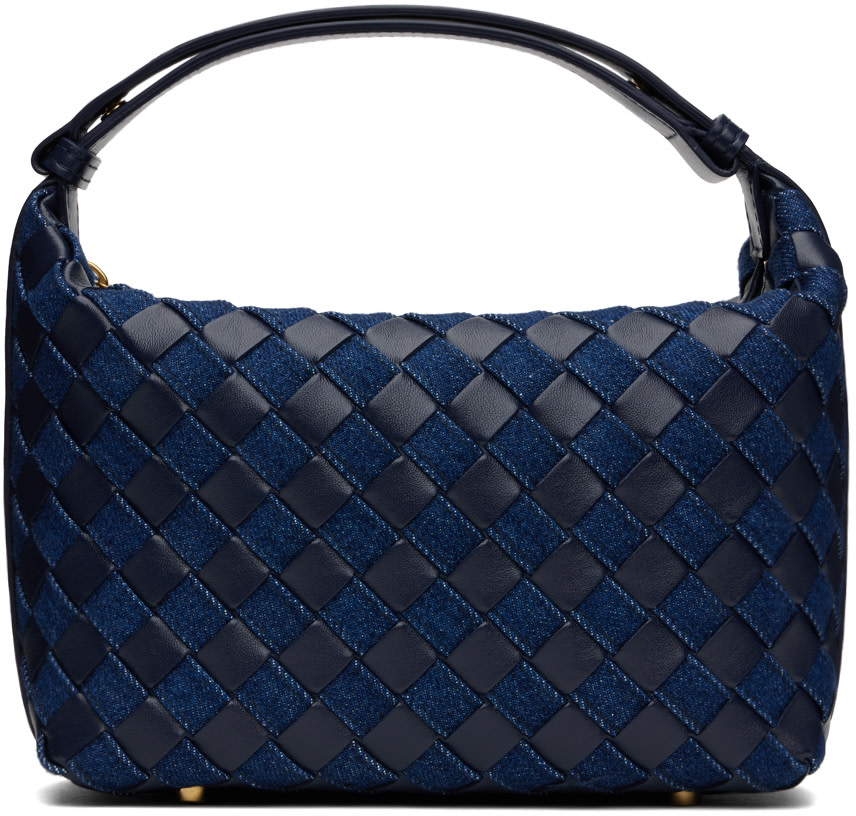 Bottega Veneta: Navy & Indigo Mini Wallace Bag | SSENSE