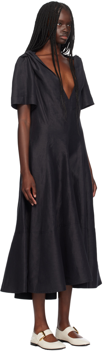 Bottega Veneta - Robe midi décontractée noire