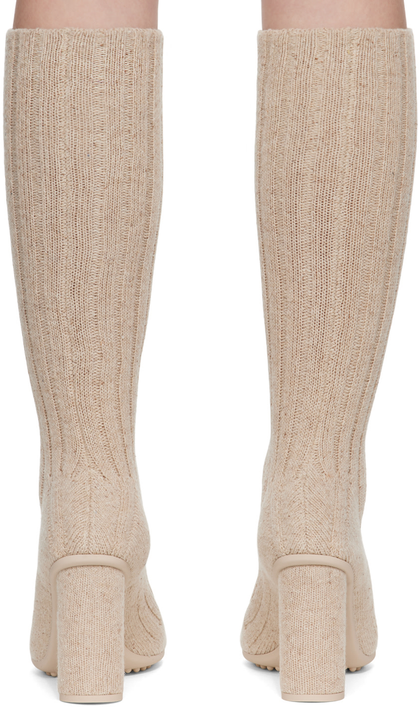 Bottega Veneta - Bottes beige à talon Atomic