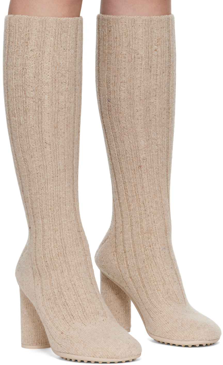 Bottega Veneta - Bottes beige à talon Atomic