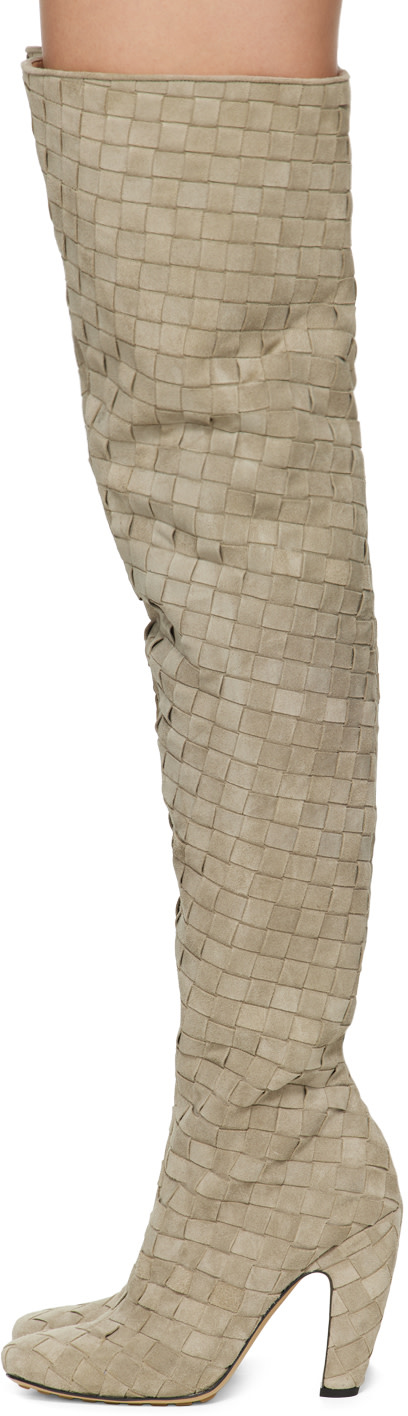 Bottega Veneta: Gray Canalazzo Boots | SSENSE