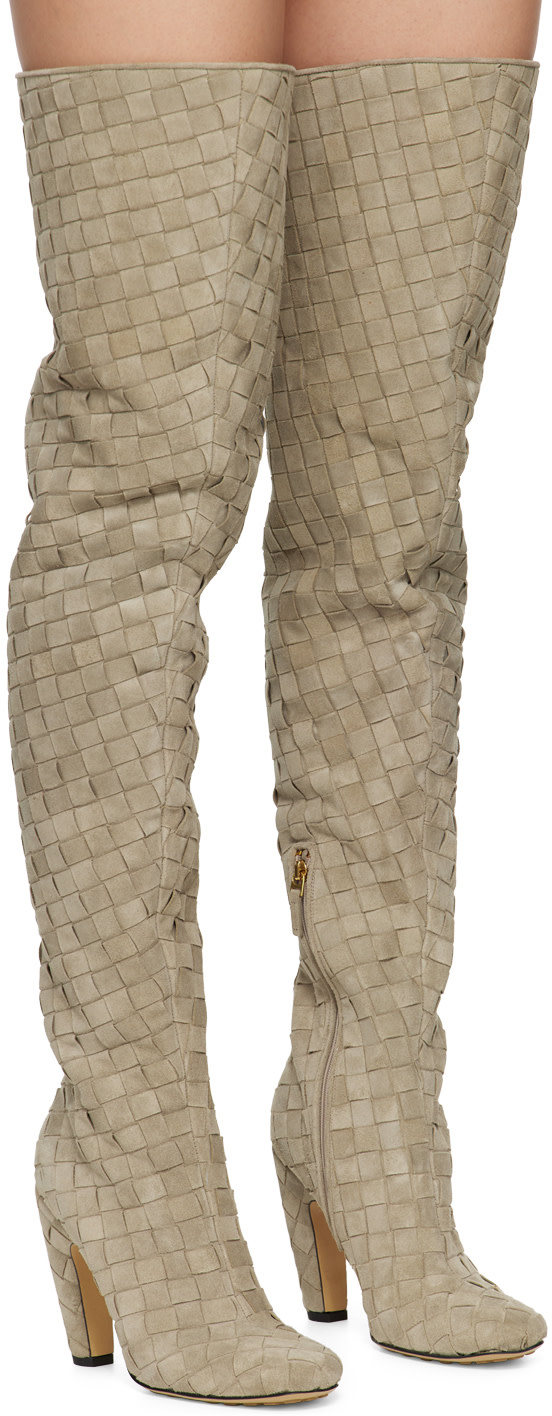 Bottega Veneta: Gray Canalazzo Boots | SSENSE