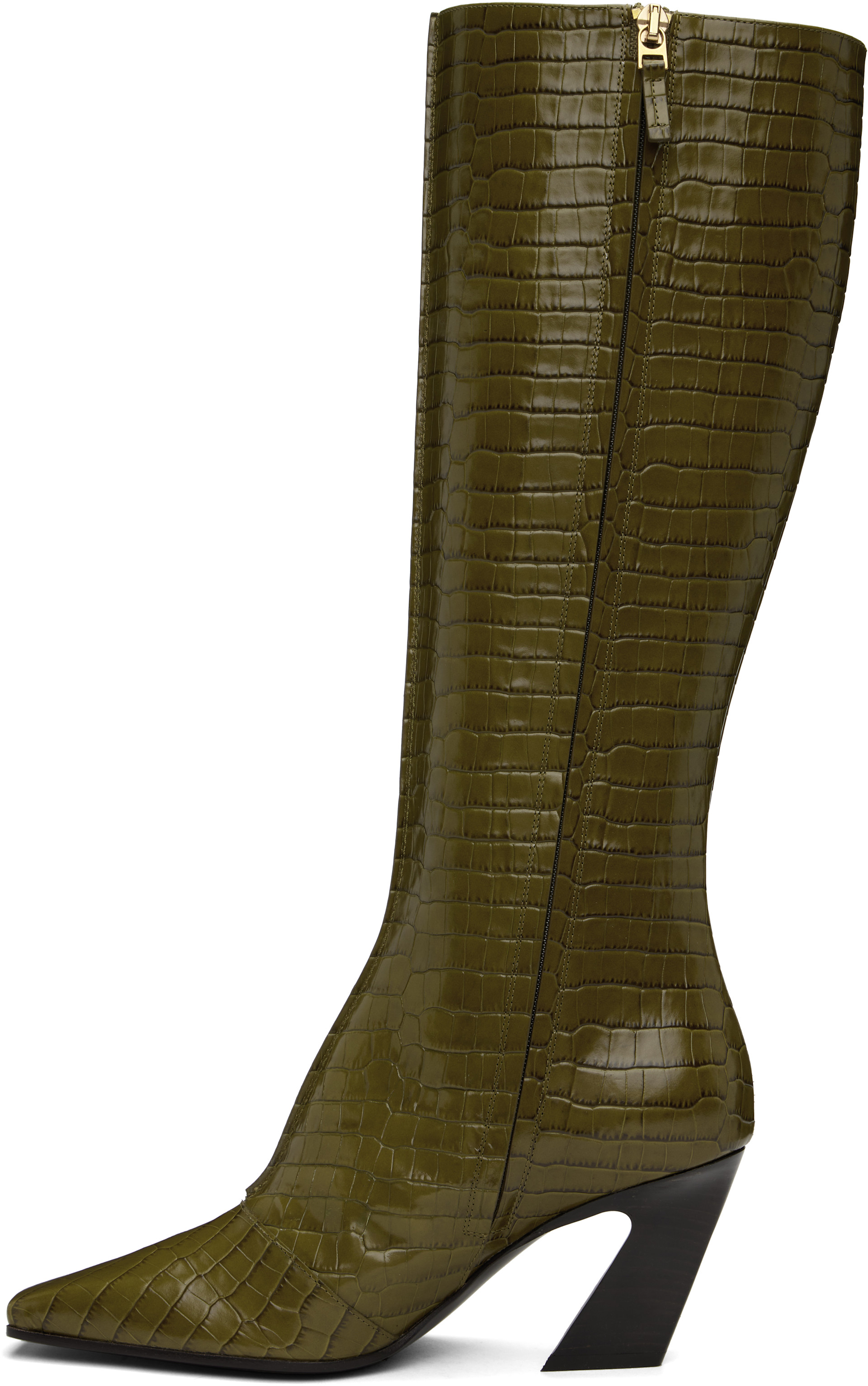 Bottega Veneta: Green Lewis Tall Boots | SSENSE