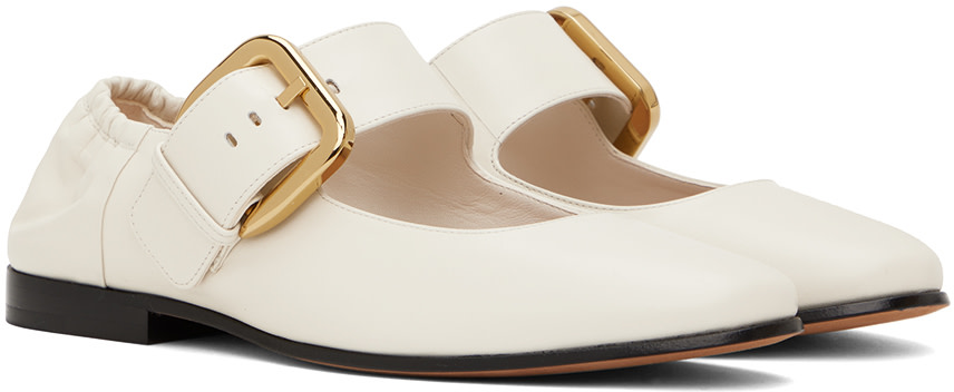 Bottega Veneta: Off-White Astaire Mary-Jane Ballerina Flats | SSENSE