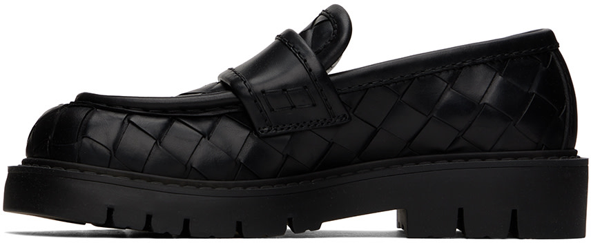 Bottega Veneta: ブラック Haddock ローファー | SSENSE 日本