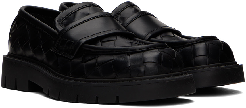 Bottega Veneta: ブラック Haddock ローファー | SSENSE 日本