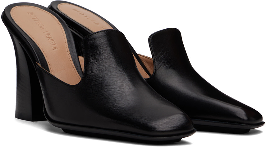 Bottega Veneta: Black Step San Marco Mules | SSENSE
