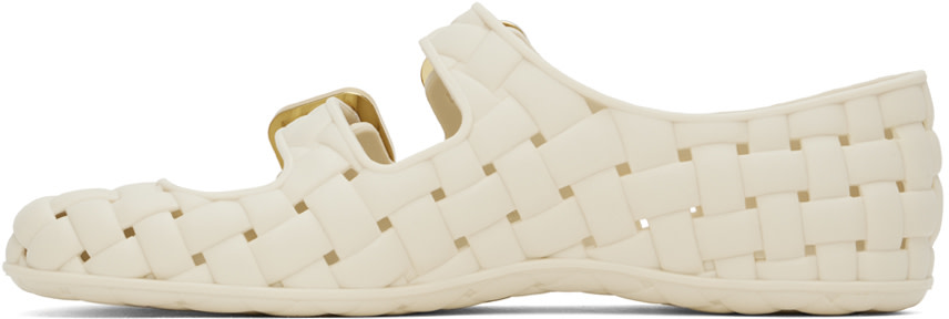 Bottega Veneta: Off-White Amy Mary-Jane Ballerina Flats | SSENSE