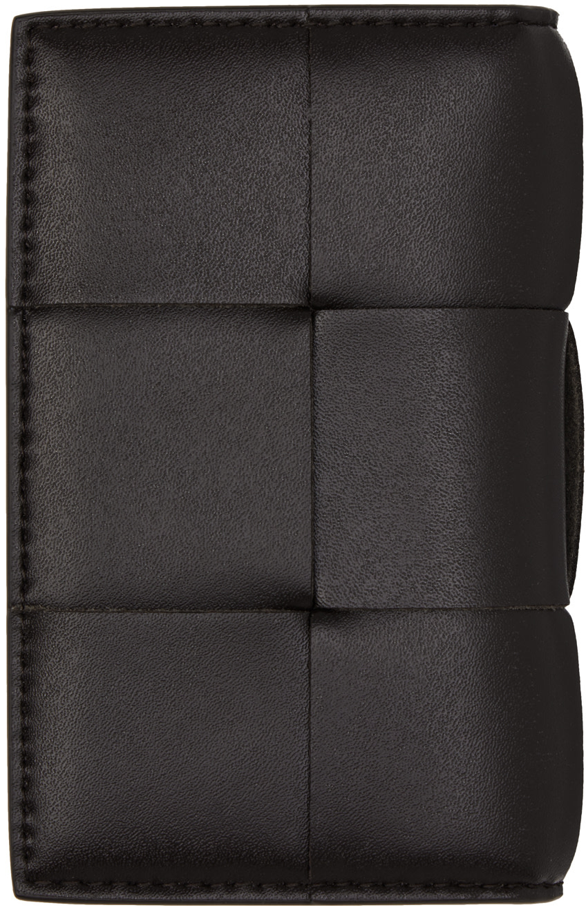 Bottega Veneta: Brown & Tan Cassette Flap Card Case Wallet | SSENSE