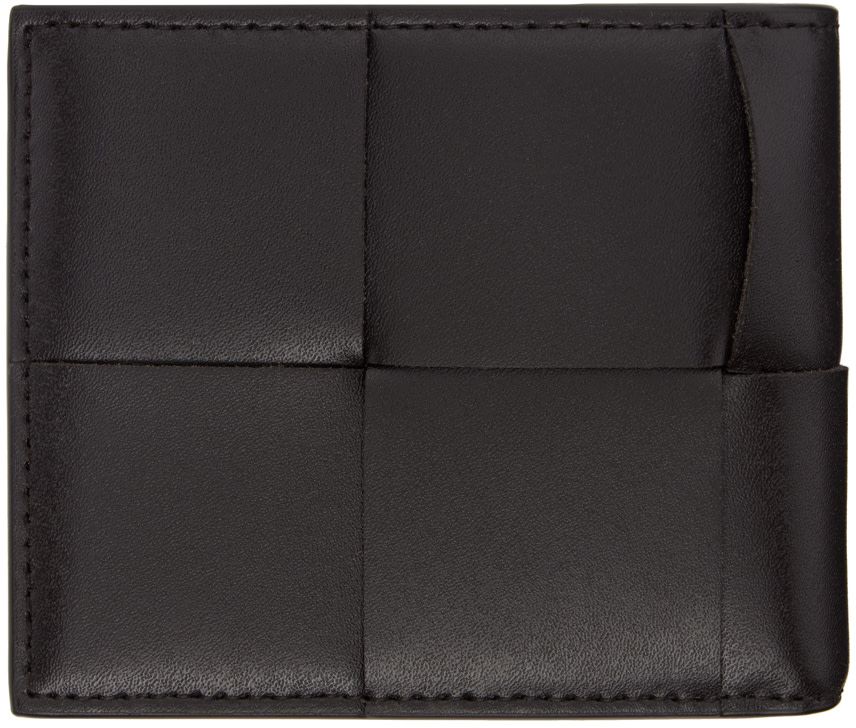 Bottega Veneta: Black & Brown Cassette Bi-Fold Wallet | SSENSE