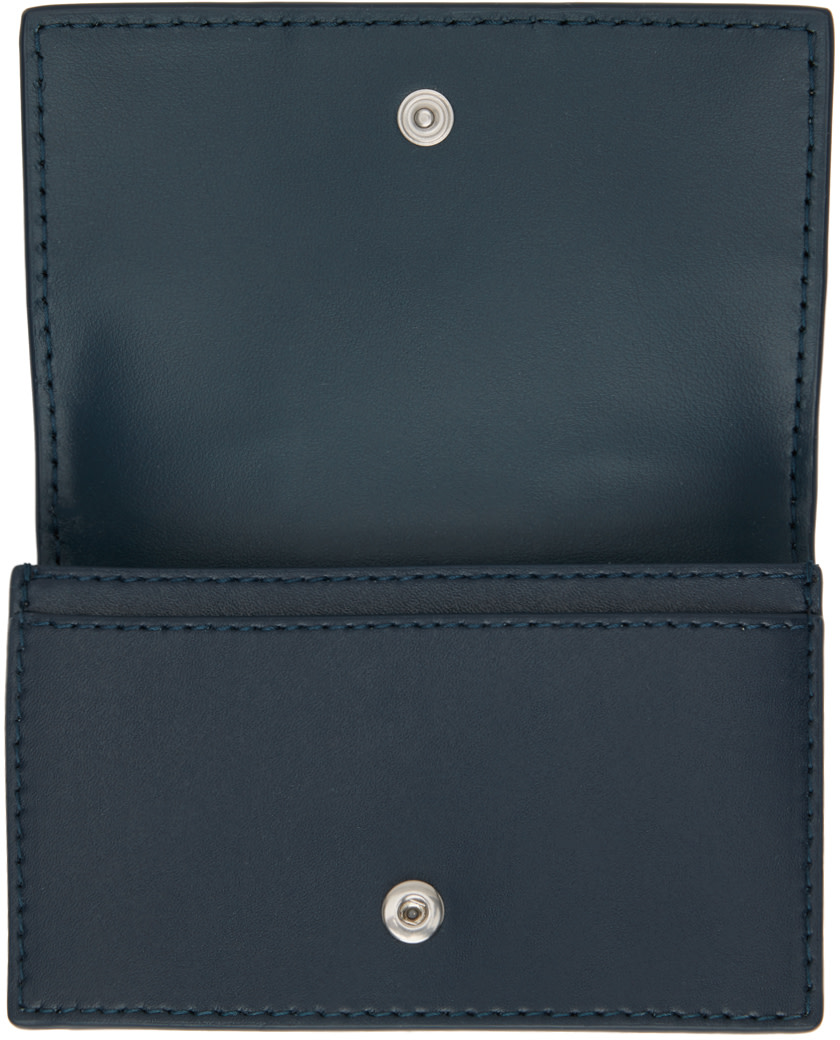 Bottega Veneta: Navy Cassette Business Card Holder | SSENSE