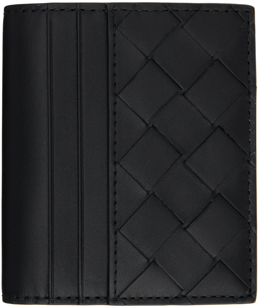 Bottega Veneta: Black 15 Bi-Fold Bill Wallet | SSENSE