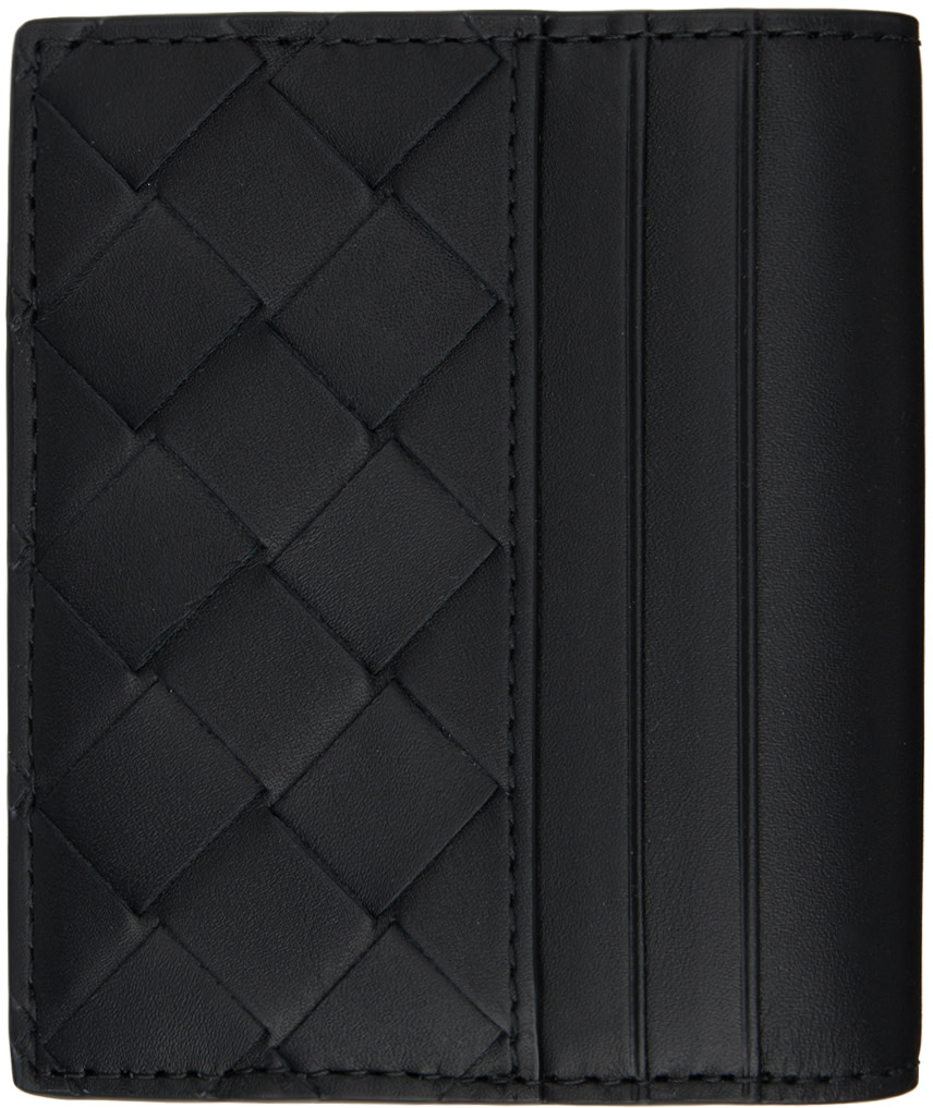 Bottega Veneta: Black 15 Bi-Fold Bill Wallet | SSENSE