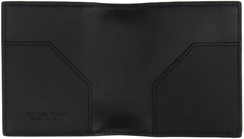 Bottega Veneta: Black 15 Bi-Fold Bill Wallet | SSENSE