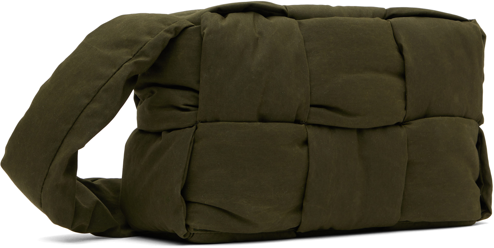 バッグ BOTTEGA VENETA Bottega Veneta: Khaki Medium Arco Padded Camera Bag | SSENSE