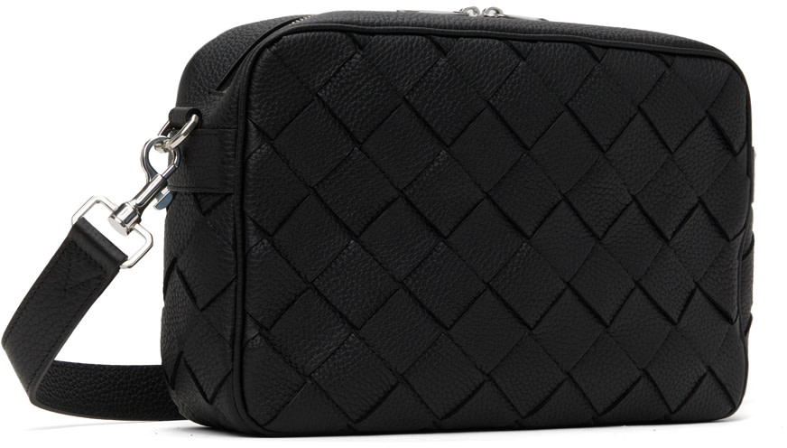 Bottega Veneta - 블랙 미디엄 인트레치아토 카메라백