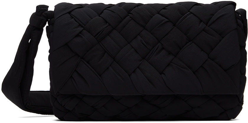 Bottega Veneta: ブラック スモール Rumple メッセンジャーバッグ