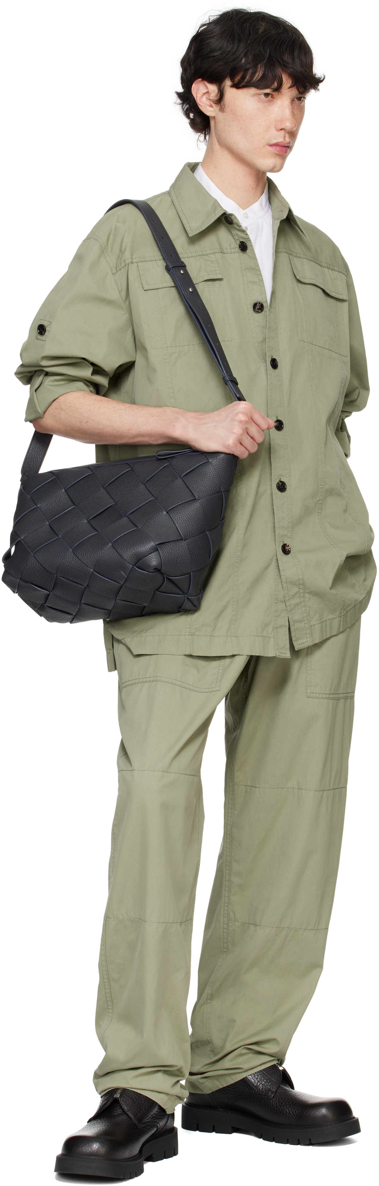 Bottega Veneta - 네이비 미디엄 디아고 메신저백