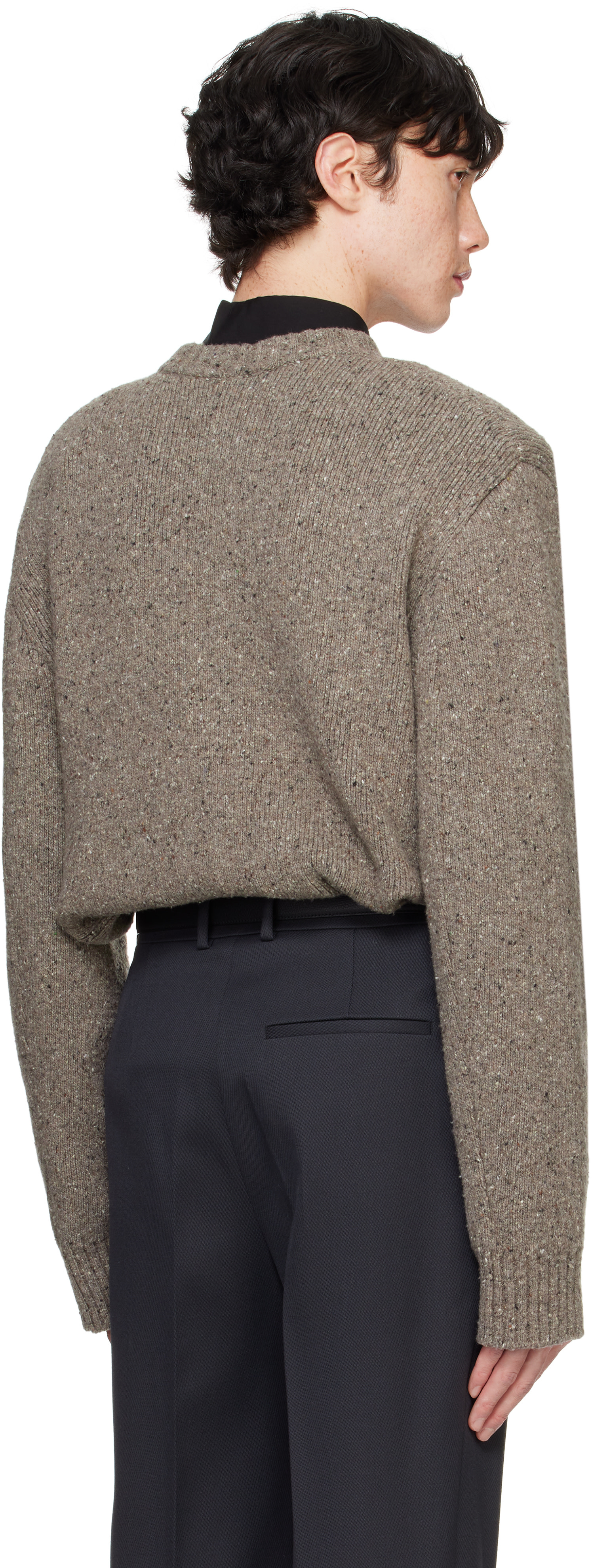 Bottega Veneta: Taupe Wool Tailored Sweater | SSENSE