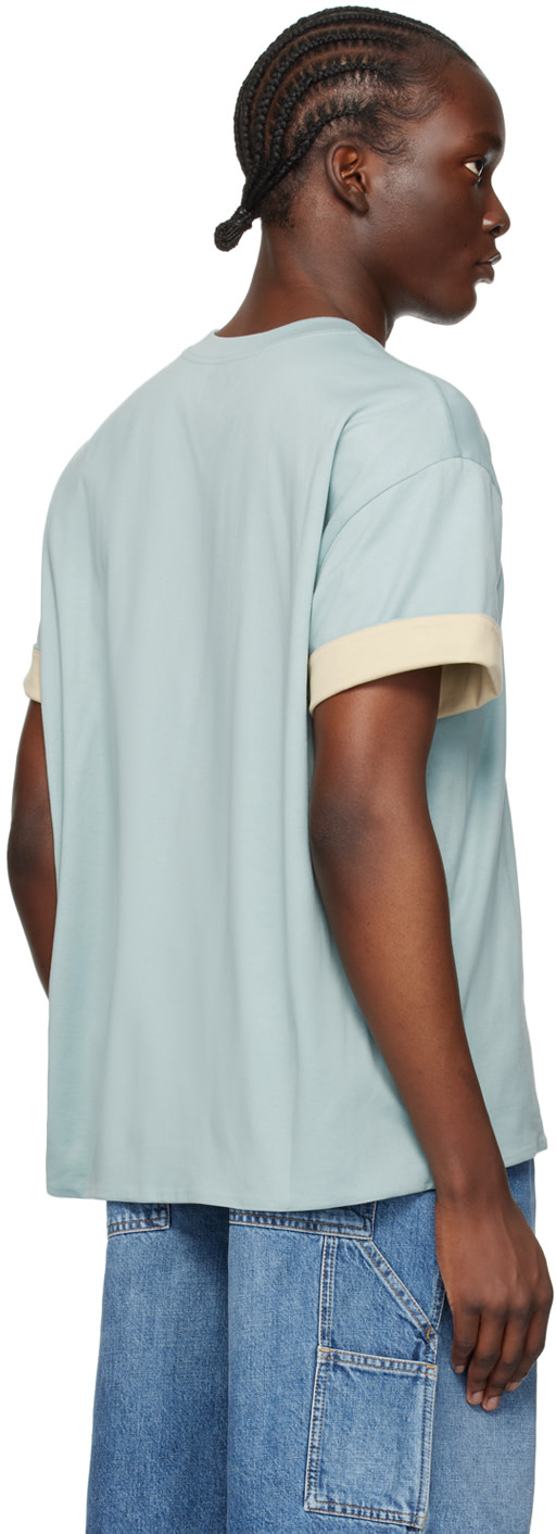 Bottega Veneta: Blue Double Layer T-Shirt | SSENSE United Kingdom