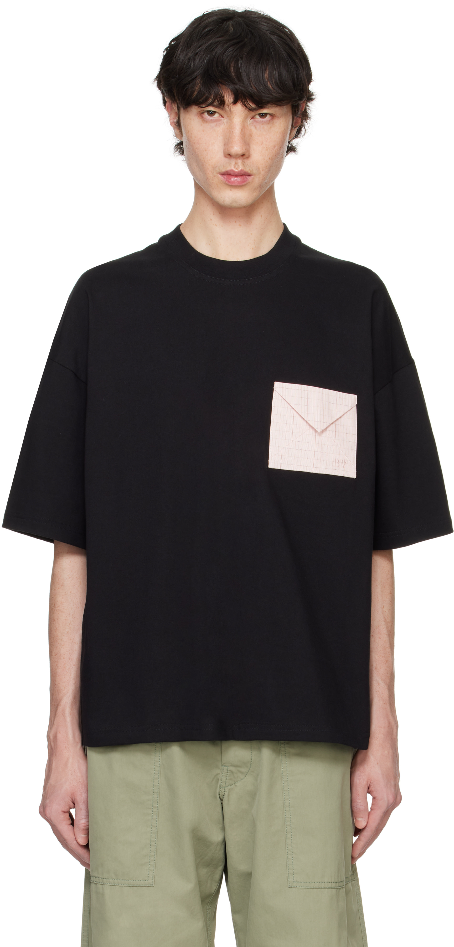 Bottega Veneta: Black Pima Cotton Jersey Oversized T-shirt | SSENSE