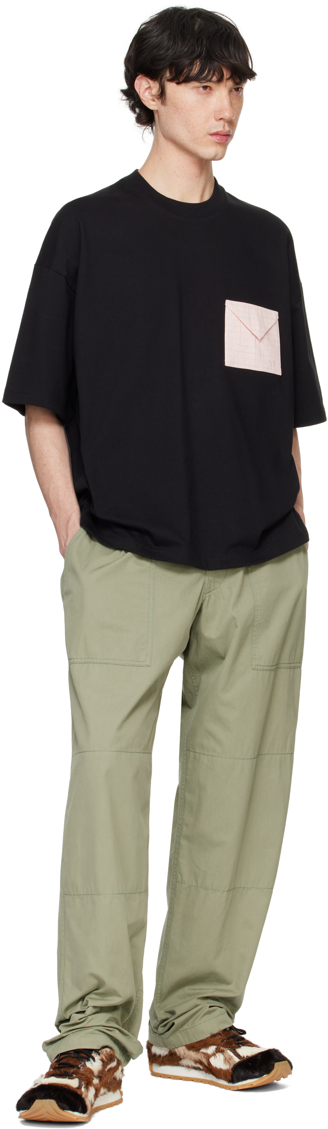 Bottega Veneta: Black Pima Cotton Jersey Oversized T-shirt | SSENSE