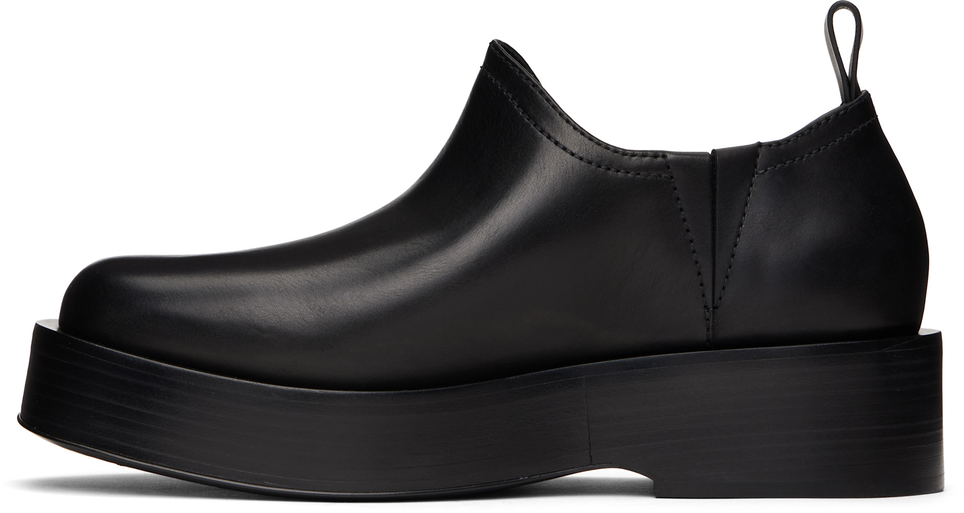Bottega Veneta: Black Torino Slip-on Loafers | SSENSE