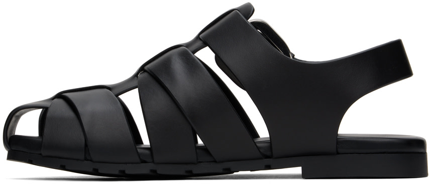 Bottega Veneta: Black Alfie Sandals | SSENSE