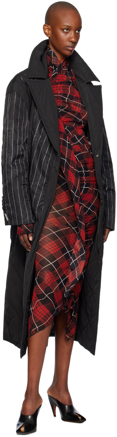 Jean Paul Gaultier ピーコート Jean Paul Gaultier: Black Pinstripe Coat | SSENSE