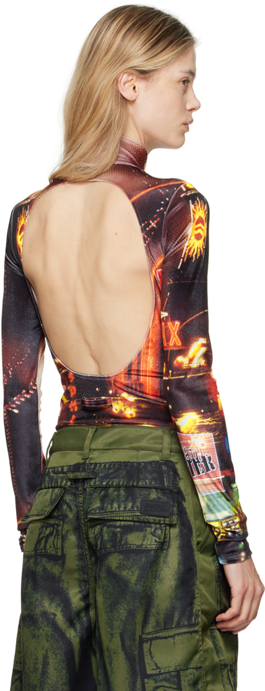 Jean Paul Gaultier: Black & Red 'The Velvet Pigalle' Bodysuit | SSENSE