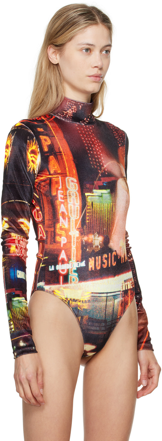 Jean Paul Gaultier: Black & Red 'The Velvet Pigalle' Bodysuit | SSENSE