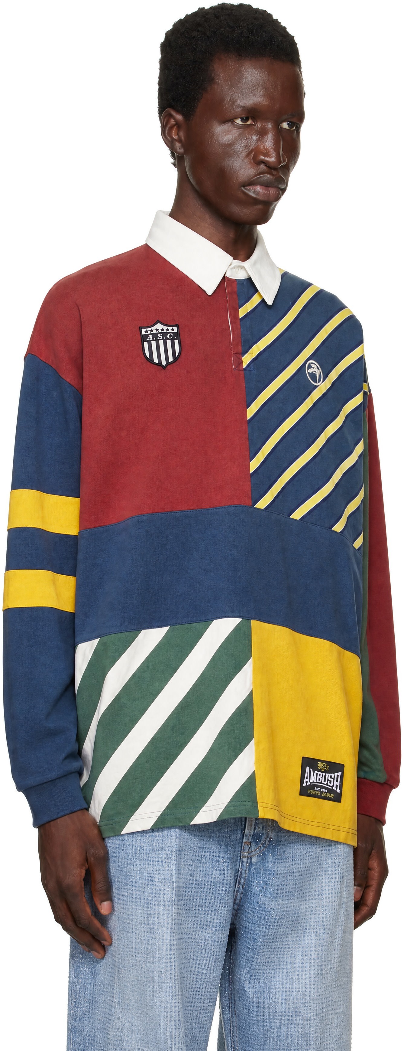 AMBUSH - Multicolor Patchwork Rugby Polo
