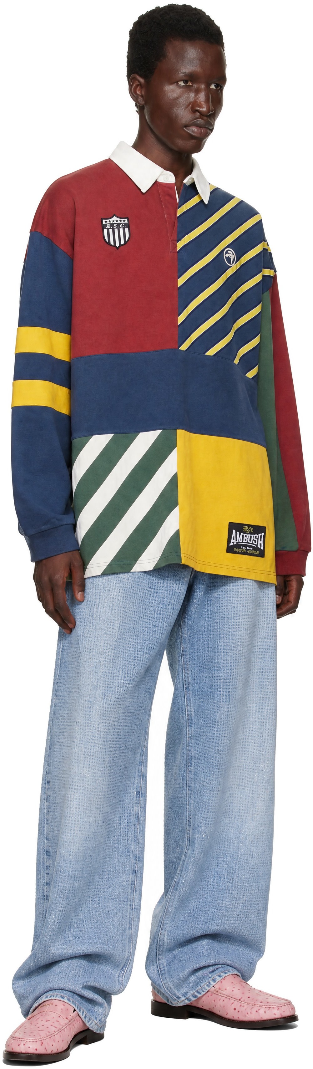 AMBUSH - Multicolor Patchwork Rugby Polo