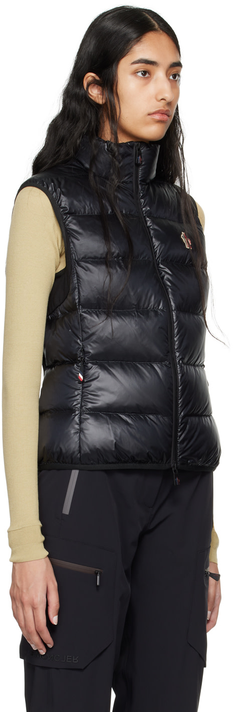 Moncler Grenoble: Black Logo Patch Down Vest | SSENSE