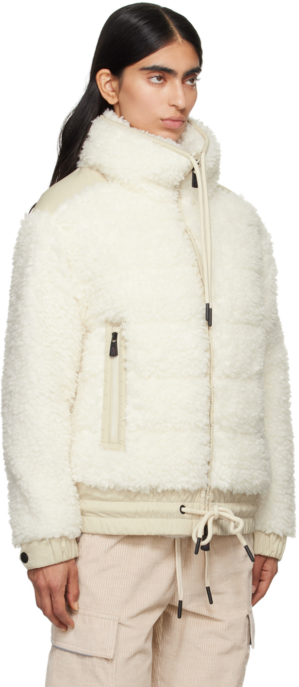 Moncler Grenoble: Off-White Teddy Faux-Shearling Down Jacket | SSENSE