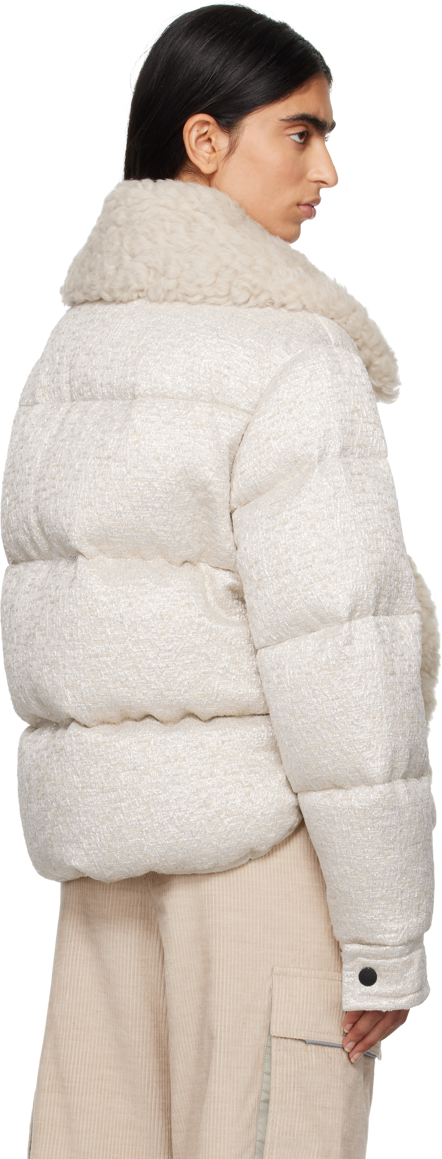 MONCLER アイボリーべーダウンベスト MONCLER - 【美品】MONCLER ベスト ダウン切替 フリル アイボリー XSの