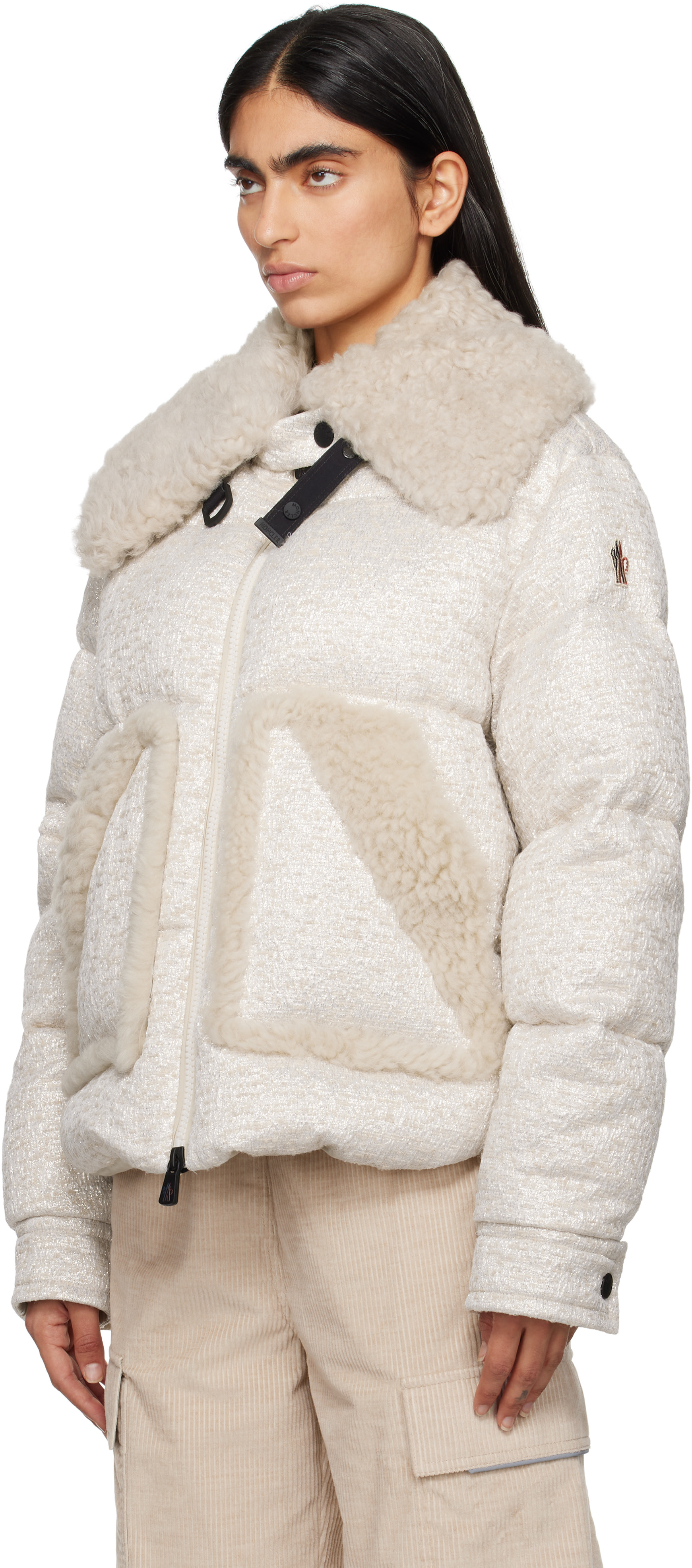 Moncler Grenoble: Beige Stowe Down Jacket | SSENSE