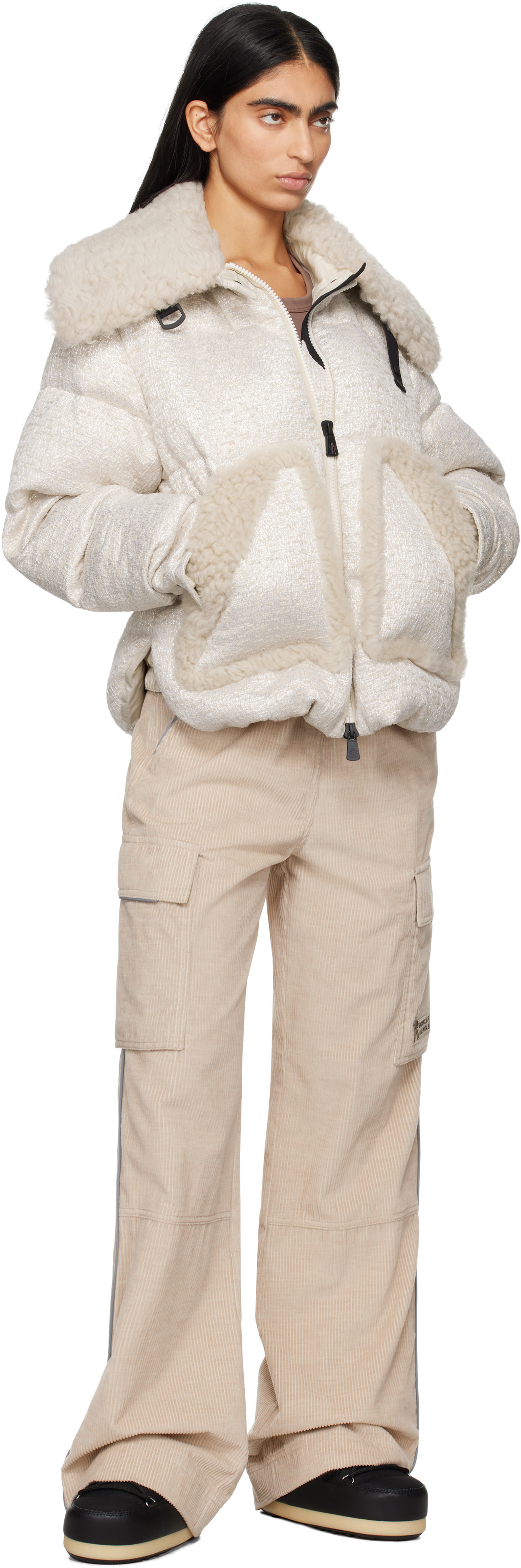 Moncler Grenoble: Beige Stowe Down Jacket | SSENSE